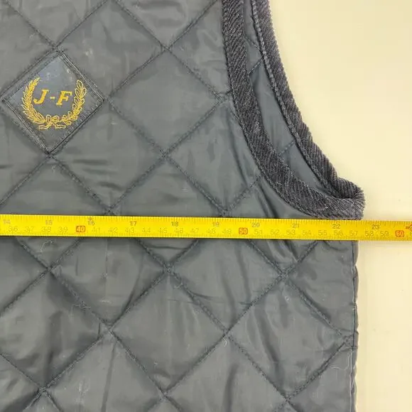 John Ferguson Quilted Vest Navy Blue Vintage